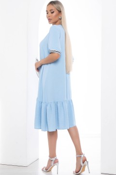 Голубое платье миди с воланом Lady Taiga(фото4)