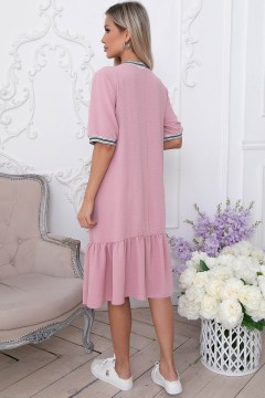 Розовое платье миди с воланом Lady Taiga(фото3)