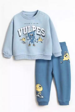Голубой костюм для мальчика из свитшота и брюк 4014/2SS24 Vulpes Familiy