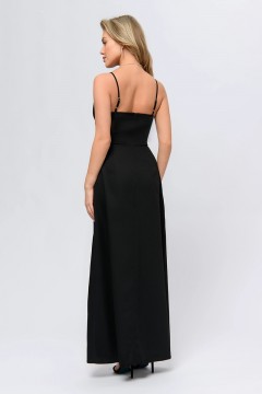 Чёрное платье с имитацией запаха 1001 dress(фото3)