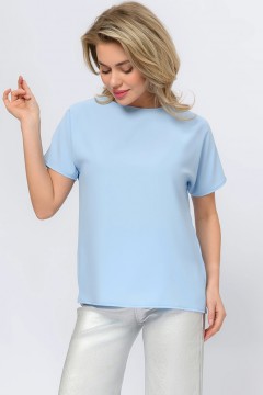 Голубая блузка с коротким рукавом 1001 dress