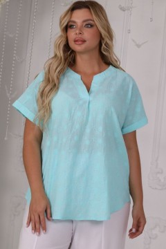 Голубая летняя блузка с коротким рукавом Wisell
