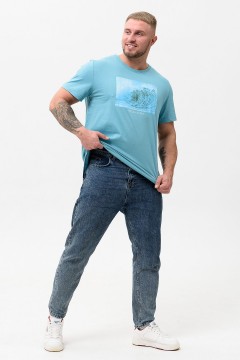 Бирюзовая мужская футболка с принтом 47128 Натали men(фото2)