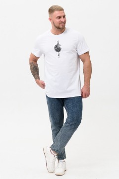 Белая мужская футболка с принтом 47127 Натали men(фото2)