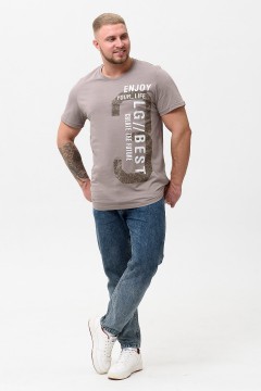 Серая мужская футболка с принтом 47126 Натали men(фото2)