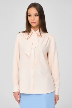 Блузка с бантом абрикосового цвета Priz(фото3)