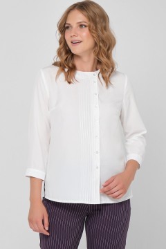 Блуза со смещённой застёжкой молочного цвета Priz