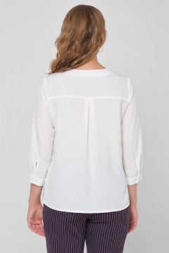 Блуза со смещённой застёжкой молочного цвета Priz(фото4)