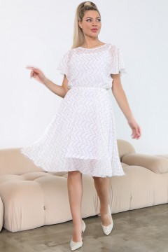 Белое шифоновое платье с принтом Diolche(фото2)