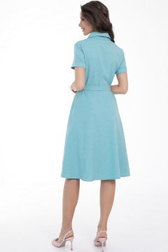 Бирюзовое платье-рубашка с поясом Diolche(фото3)