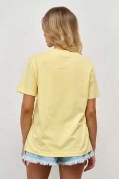 Жёлтая трикотажная футболка с принтом Jetty(фото3)