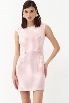 Короткое розовое платье из твида Cloxy