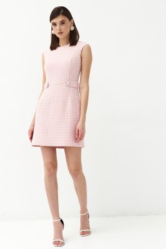 Короткое розовое платье из твида Cloxy(фото2)