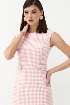 Короткое розовое платье из твида Cloxy(фото3)