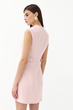 Короткое розовое платье из твида Cloxy(фото5)