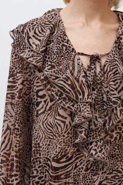 Шифоновая блуза с двойным воланом Cloxy(фото3)