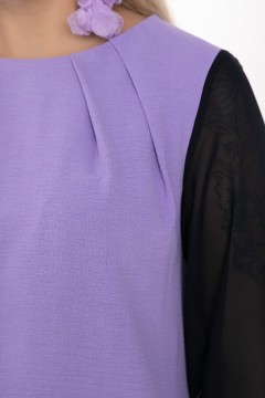 Сиреневая блузка с отделкой из шифона Lady Taiga(фото3)