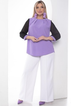 Сиреневая блузка с отделкой из шифона Lady Taiga(фото2)