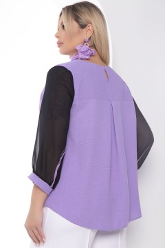 Сиреневая блузка с отделкой из шифона Lady Taiga(фото4)