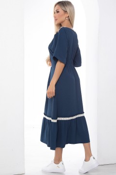 Синее длинное платье с открытым плечом Lady Taiga(фото4)