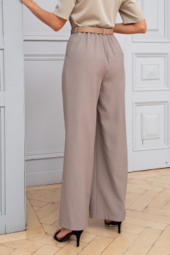 Тёмно-бежевые льняные брюки с карманами Рейн №3 Valentina(фото5)
