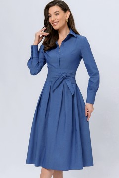 Голубое платье с поясом 1001 dress