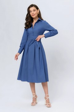 Голубое платье с поясом 1001 dress(фото2)