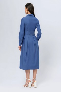 Голубое платье с поясом 1001 dress(фото3)