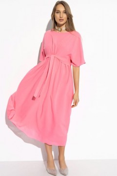 Длинное розовое платье с завязками Charutti