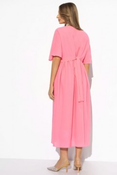 Длинное розовое платье с завязками Charutti(фото4)