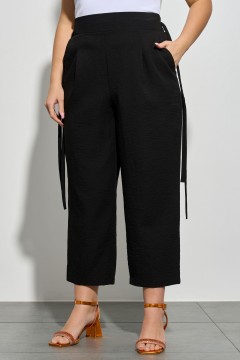 Чёрные укороченные брюки с карманами Aquarel(фото3)