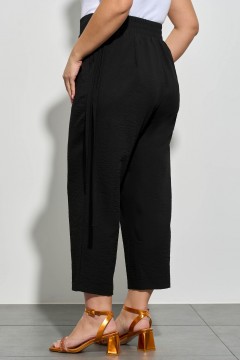 Чёрные укороченные брюки с карманами Aquarel(фото4)