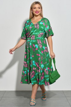 Зелёное платье с воланом Dora(фото2)