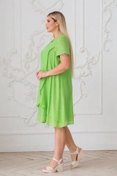 Короткое двухслойное платье цвета лайм Novita(фото3)