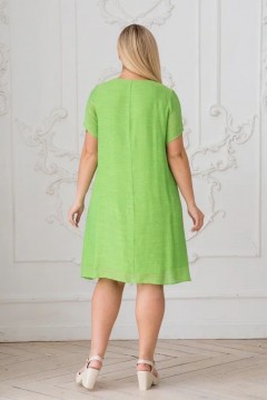 Короткое двухслойное платье цвета лайм Novita(фото4)