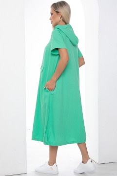 Зелёное хлопковое платье с капюшоном Lady Taiga(фото4)