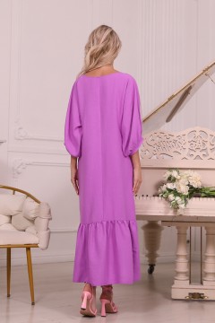 Длинное фиолетовое платье с кружевом Wisell(фото5)