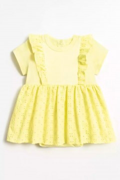 Жёлтое платье-боди для девочки Vulpes 2031SS24 Familiy