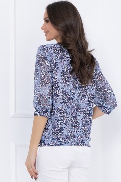 Голубая блуза с цветочным принтом Bellovera(фото4)
