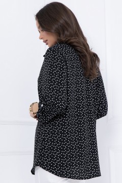 Чёрная свободная блузка с принтом Bellovera(фото4)