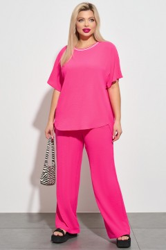 Свободная розовая блузка с короткими рукавами Dora(фото2)