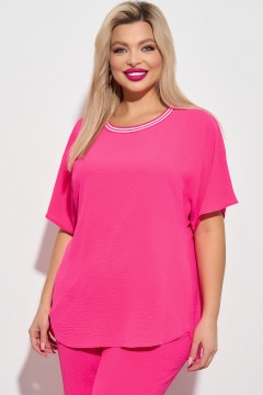 Свободная розовая блузка с короткими рукавами Dora