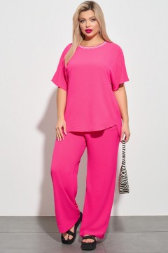 Летние розовые брюки-клеш с карманами Dora