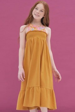 Яркое летнее платье-сарафан длины миди для девочки GFDV4319/1 Pelican
