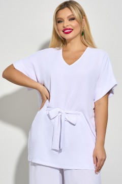 Однотонная белая блуза на кулиске Dora