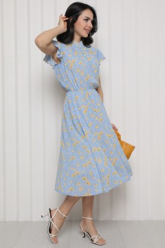 Голубое шифоновое платье с рукавами-крылышками Modellos(фото5)