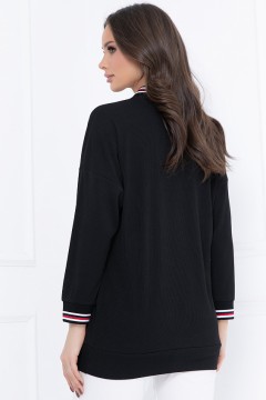 Чёрная трикотажная блуза с длинными рукавами Bellovera(фото4)