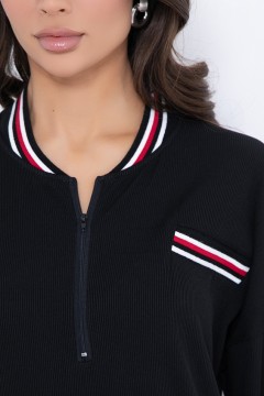 Чёрная трикотажная блуза с длинными рукавами Bellovera(фото3)