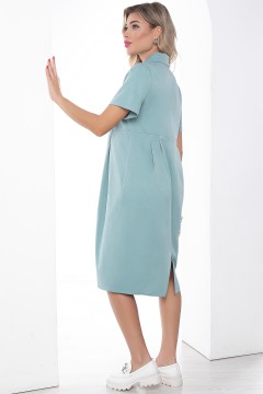 Платье миди мятного цвета с пуговицами Lady Taiga(фото4)