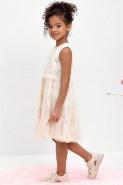 Стильное платье с принтом для девочки КР 5734/светлый жемчуг,мороженое к473 платье Crockid(фото2)